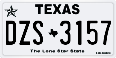 TX license plate DZS3157