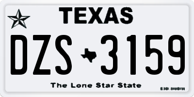 TX license plate DZS3159