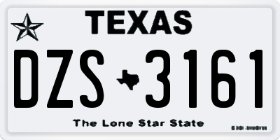 TX license plate DZS3161