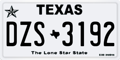 TX license plate DZS3192