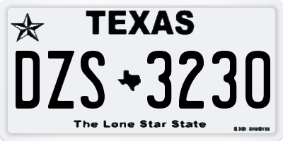 TX license plate DZS3230