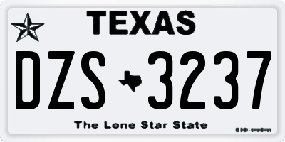 TX license plate DZS3237