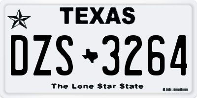 TX license plate DZS3264
