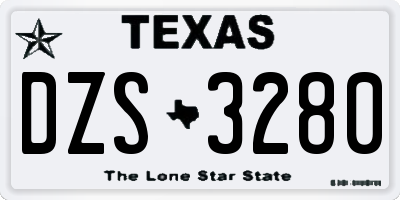 TX license plate DZS3280