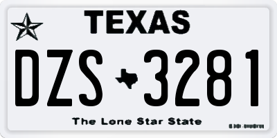 TX license plate DZS3281