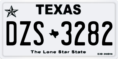 TX license plate DZS3282