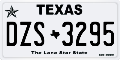 TX license plate DZS3295