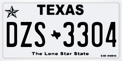 TX license plate DZS3304