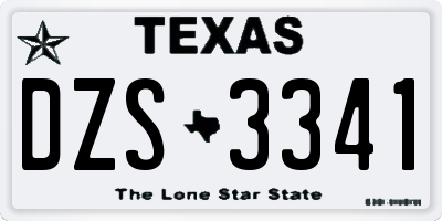 TX license plate DZS3341