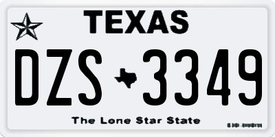 TX license plate DZS3349