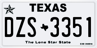 TX license plate DZS3351