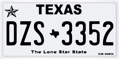 TX license plate DZS3352
