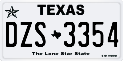 TX license plate DZS3354