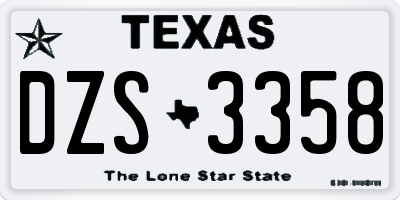 TX license plate DZS3358