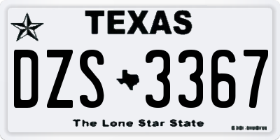 TX license plate DZS3367