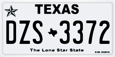 TX license plate DZS3372