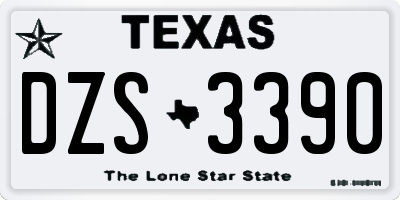 TX license plate DZS3390