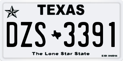 TX license plate DZS3391