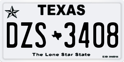 TX license plate DZS3408