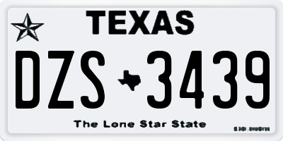 TX license plate DZS3439