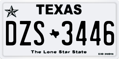 TX license plate DZS3446