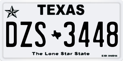 TX license plate DZS3448