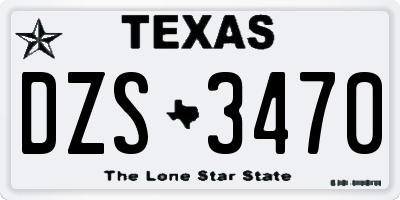 TX license plate DZS3470