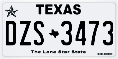 TX license plate DZS3473