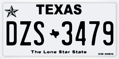 TX license plate DZS3479