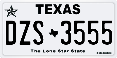 TX license plate DZS3555