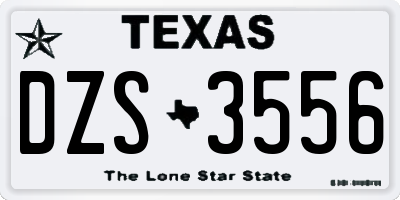 TX license plate DZS3556