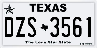 TX license plate DZS3561