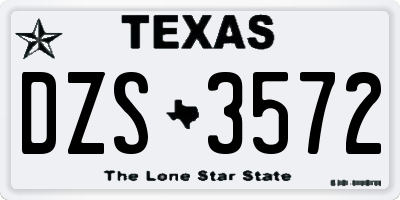 TX license plate DZS3572