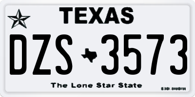 TX license plate DZS3573