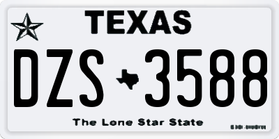 TX license plate DZS3588