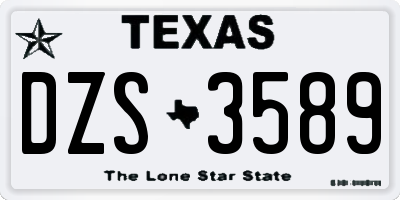 TX license plate DZS3589