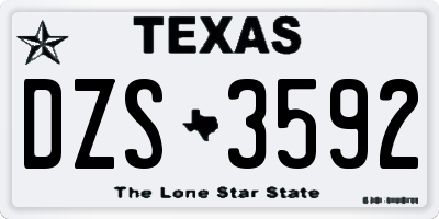 TX license plate DZS3592
