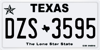 TX license plate DZS3595