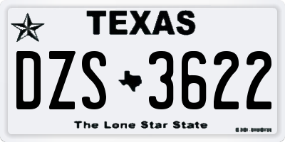 TX license plate DZS3622