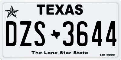 TX license plate DZS3644