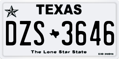 TX license plate DZS3646
