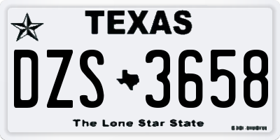TX license plate DZS3658