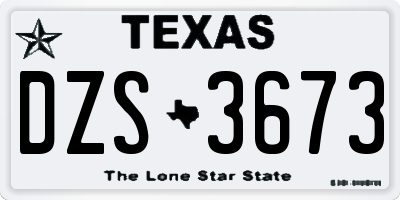 TX license plate DZS3673