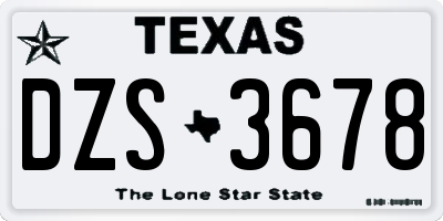 TX license plate DZS3678