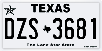 TX license plate DZS3681