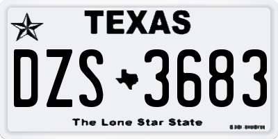 TX license plate DZS3683