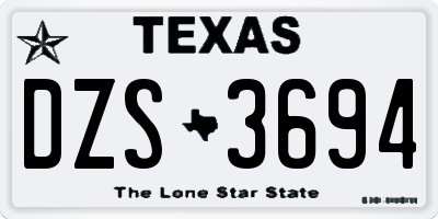 TX license plate DZS3694