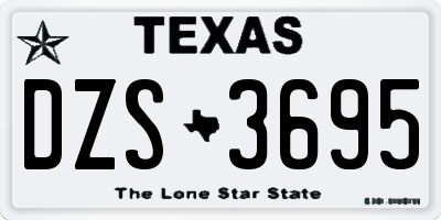 TX license plate DZS3695