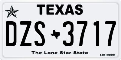 TX license plate DZS3717