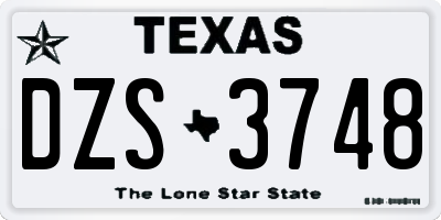 TX license plate DZS3748